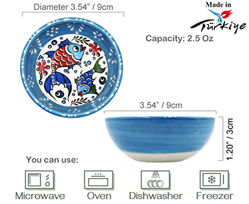 Heracraft 6Pcs Hand Painted Turkish Ceramic Snack Bowls thumb #4