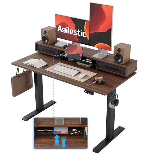 Agilestic 48 Inch Electric Standing Desk with Drawers, Adjustable Desk