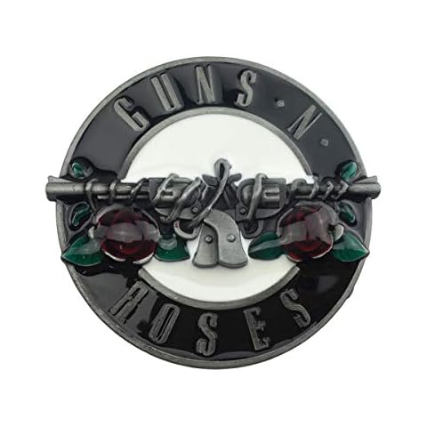 JiuErDP 2ST Zink-Legierung Guns & Roses-Musik-Band-Gürtelschnalle for Jeans & Casual Wear Gürtelschnallen Cover