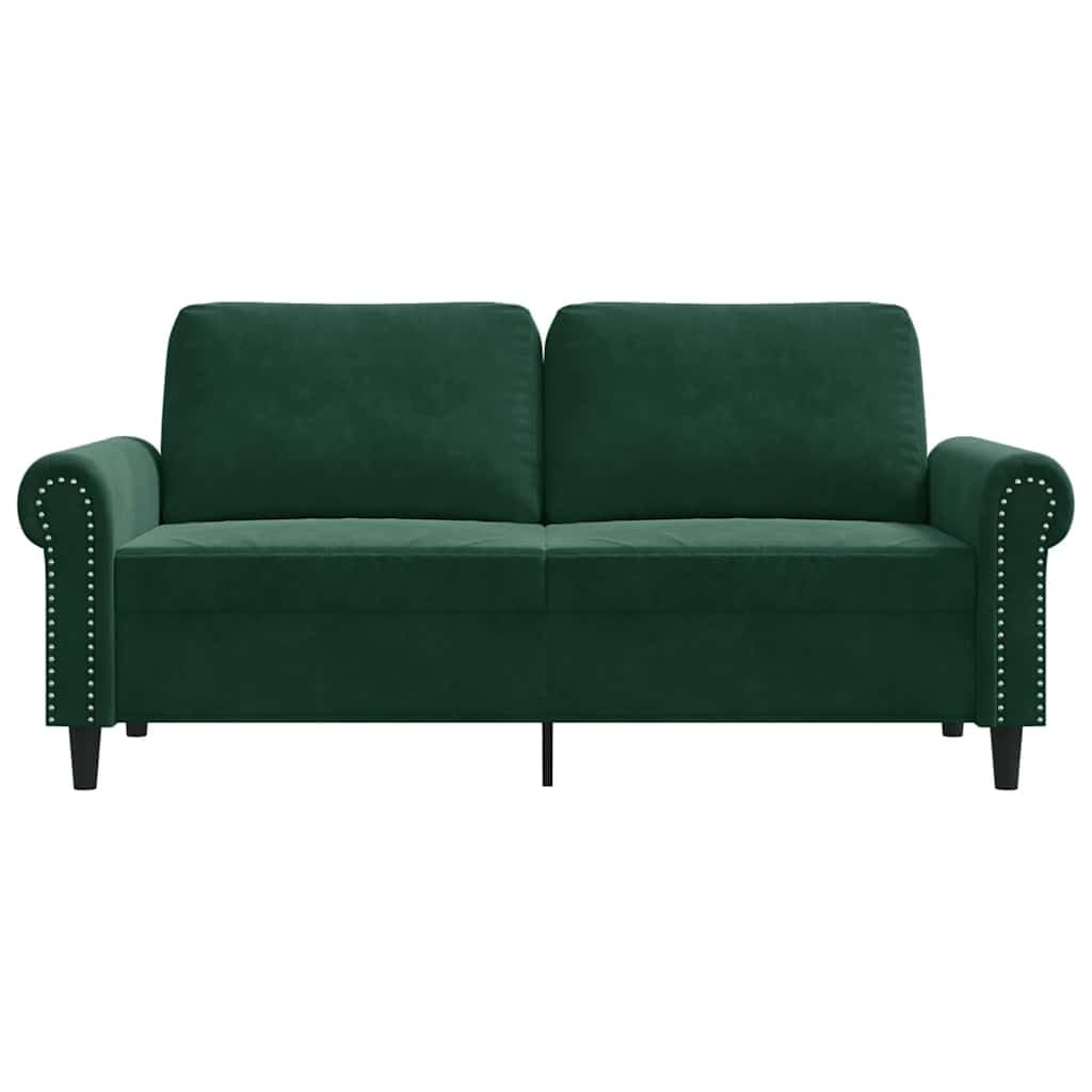 Générique Divano a 2 posti in velluto verde scuro 140 cm, divano moderno con struttura in metallo resistente, seduta comoda imbottita per soggiorno