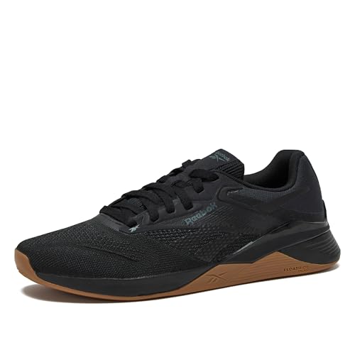 Reebok Nano X4 Mens Shoes, Cross Training Gym Sneakers for Men, Black/Pure Grey/Reebok Lee 3, 12