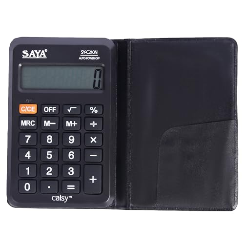 Image of Saya Portable Calculator with Flip Cover | 8-Digit LCD Display | Compact & Lightweight Design | Ergonomic Rubber Keys | Ideal for Students, Office Workers, Business & Everyday Use | 1 Year Warranty