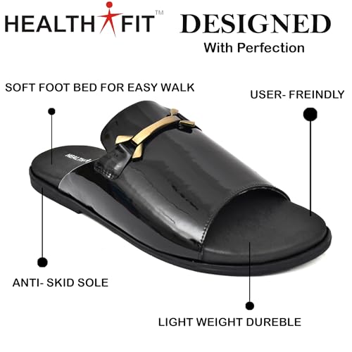 Image of HEALTH FIT Extra Soft Comfortable Traditional Ethnic Chappal /Slippers Wedding & Festive Sliders for Gents /Boys Lightweight flexible TPR sole & Easy-to-wear slip-on design cushioned for Men HF7017