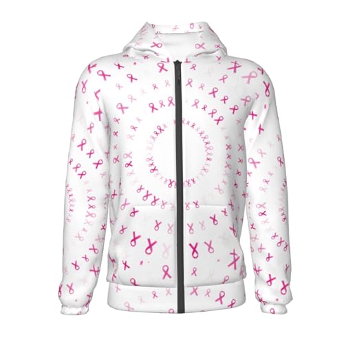 Breast Cancer Awareness (4) Kids Pullover Hoodies Boys Zip Up Sweatshirts Girls Athletic Clothes with Pocket2