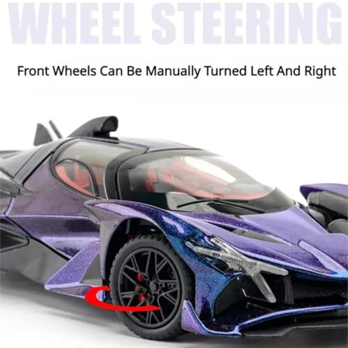 Image of Exclusive Alloy Metal Pull Back Die-Cast Car Diecast Metal Pullback Toy Car with Openable 6 Doors,Light Music Boys Gifts Toys (1:32 Apollo Evo-Purple Color)