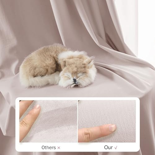 Image of Beauoop Pink Velvet Curtains 108 Inches Long 2 Panels for Bedroom Living Room Soft Luxury Room Darkening Thermal Insulated Soundproof Rod Pocket Window Treatments Drapes, 52X108 Set of 2