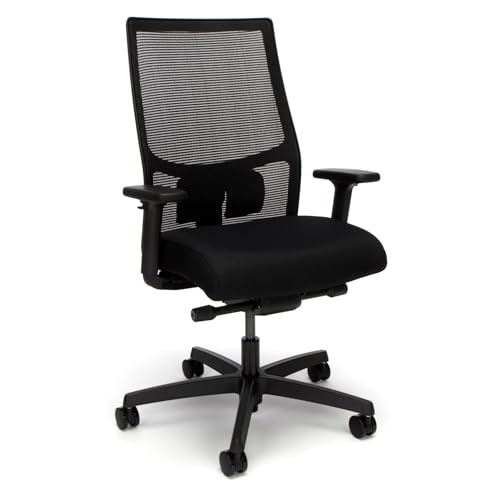 Image of Bundle of HON Ignition 2.0 Ergonomic Office Chair - Adjustable Tilt, Swivel Wheels, Comfortable for Long Hours + Carpet Chair Mat (36 inch x 48 inch)