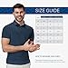 Mio Marino Golf Polo Shirts for Men - Dry Fit - Ultra-Thin Breathable Fabric - Navy - Large