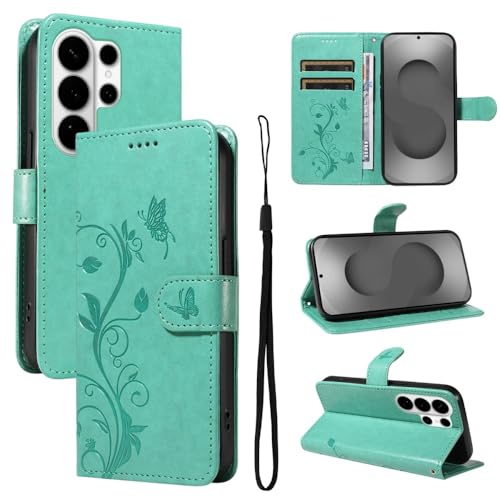 Étui portefeuille Galaxy S23 Ultra aimanté vert anti-choc et rayures