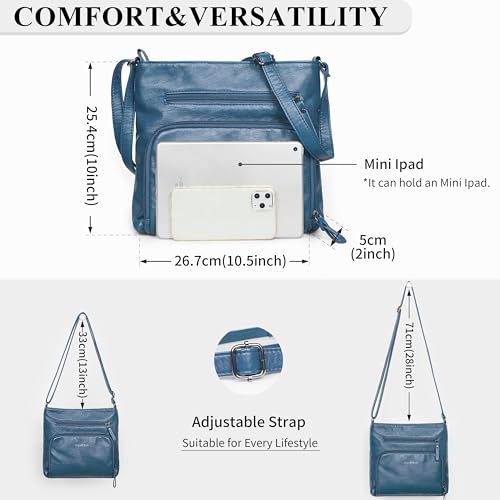 Crossbody Purses for Women Soft Vegan Leather Cross Body Handbag Lightweight Medium Shoulder Purse Travel Casual Bag3