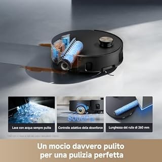 DREAME Aqua10 Roller Robot aspirapolvere con lavaggio AquaRoll, protezione del rullo per la cura di tappeti e moquette, superamento degli ostacoli di 6 cm, auto-svuotamento, aspirazione da 30.000 Pa