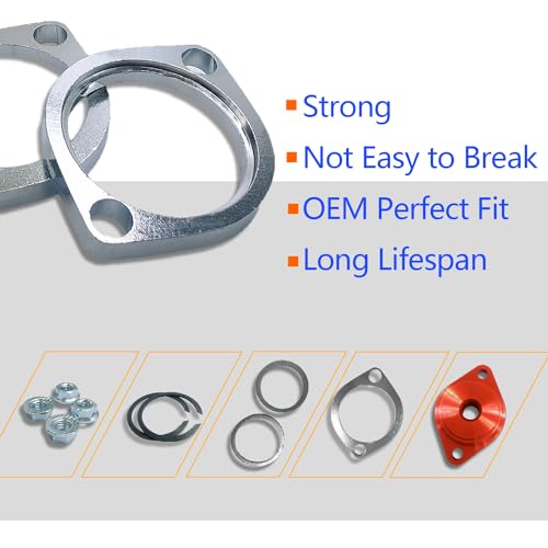 Image of Gasket & Chrome Flange with Nuts & Washers Kit Compatible for Harley-Davidson Big Twin Sportster 883 1200 XL883 XL1200 48 72 1984-2022