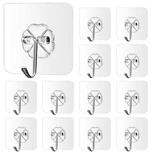 Party Propz Self Adhesive Wall Hooks – Set of 10 Pcs | Wall Hooks for Hanging Without Drill | Stick On Hooks | Hanger Sticker Hook | Walls Hook Sticker | Wall Clips | Wall Mounted Sticker Holder