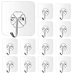 Party Propz Self Adhesive Wall Hooks – Set of 10 Pcs | Wall Hooks for Hanging Without Drill | Stick On Hooks | Hanger Sticker Hook | Walls Hook Sticker | Wall Clips | Wall Mounted Sticker Holder