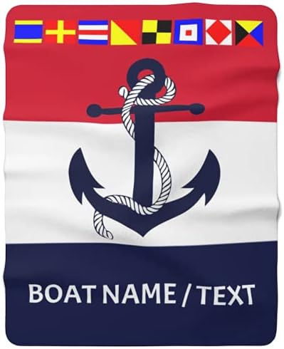 Manta de barco personalizada, manta de forro polar Sherpa personalizada, regalo de vela, manta de yate, regalo náutico, decoración costera
