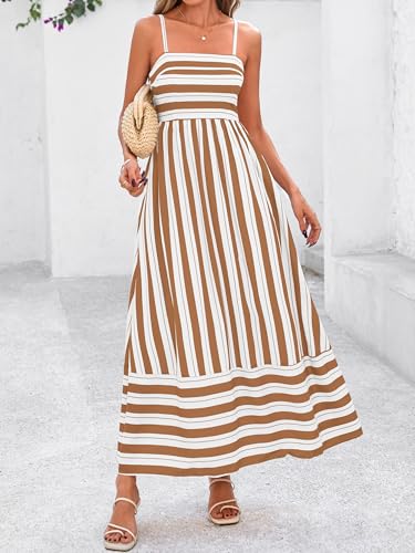 PRETTYGARDEN Summer Dresses for Women 2025 Beach Maxi Dress Spaghetti Strap Floral Boho A Line Wedding Guest Flowy Long Dress3