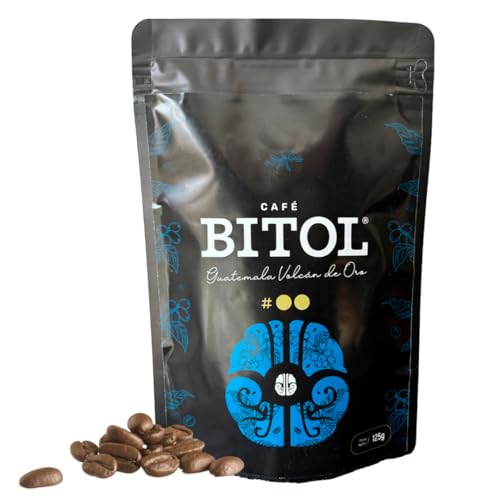 BITOL #2 Café de Especialidad en Grano Natural | 100% Arábica de Origen Único, Guatemala Volcán De Oro | Gourmet de Tueste Medio, Notas de Chocolate, Caramelo y Frutos Secos, Acidez Brillante | 125 g