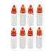 Aexit 8Pcs 15ml Bottles & Jars Dropper Plastic Bottle Drop Eye Liquid Squeezable Empty Red Centrifuge Bottles Cap Set