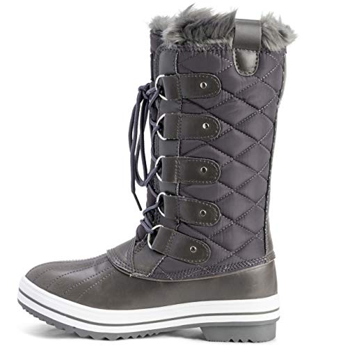Image of POLAR Womens Snow Boot Nylon Tall Winter Fur Lined Snow Warm Waterproof Rain Boot