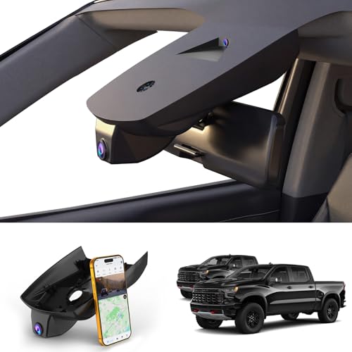 GATGIT Front 4K Dash Cam fit for Chevy Silverado 1500 2019-2021, 1500 Limited 2022 and 2500 3500 HD 2020-2023 (Model A),Camera OEM Look, UHD 2160P Video HDR, 5.8G WiFi & APP, G-Sensor, Plug & Play,GPS