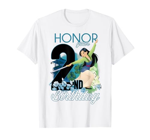 T-shirt Mulan Disney pour anniversaire 2 ans en coton blanc