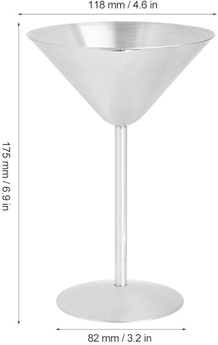 Miniatura 9 de Juego de 2 vasos de Martini de acero inoxidable, vasos de Martini irrompibles, copas de cóctel de metal, copas de champán elegantes copas de cóctel