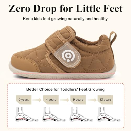 QFH Toddler Shoes Boys Girls Lightweight Sneakers Barefoot Wide Shoe Water-Resistant Hook & Loop Flexible Casual Walking Shoes2