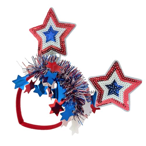QIIIMSLSS Sequined Star Headband For Independence Days Props Headpiece US Election Hairhoop Accessories Hairband Photo Headpiece