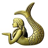 Jonikuper Meerjungfrau-Schrankknauf, Schubladengriff, Zinklegierung, Erdbeer-Dekor für Küche, Badezimmer, Möbel, in Gold, Silber, Antik-Bronze, Antik-Zinn, matt (Antik-Bronze)