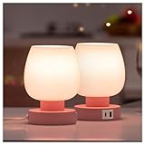 ONEWISH Pink Touch Table Lamp with USB...