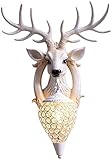  REMYS Accueil Murge Mont Mont Sculpture Deer Discore Sculpture Sculpture Animal Tête Animal Lampe Murale Décoration Salon Salon Fond Mur Suspension Lampe Tête d\'animaux (Color : A)