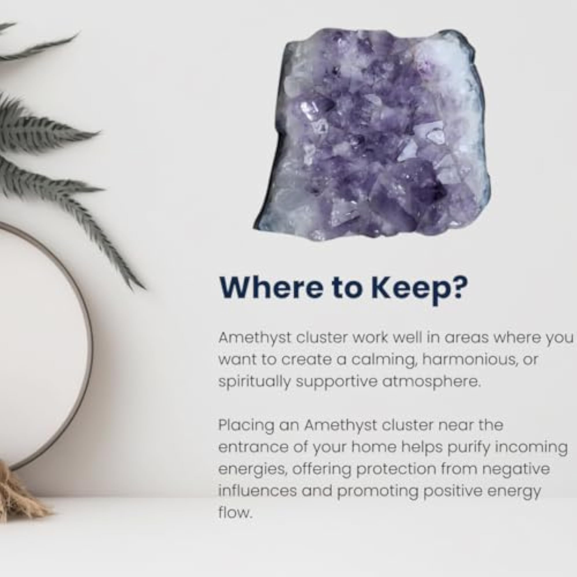 Healing Amethyst Cluster for Protection and Decor