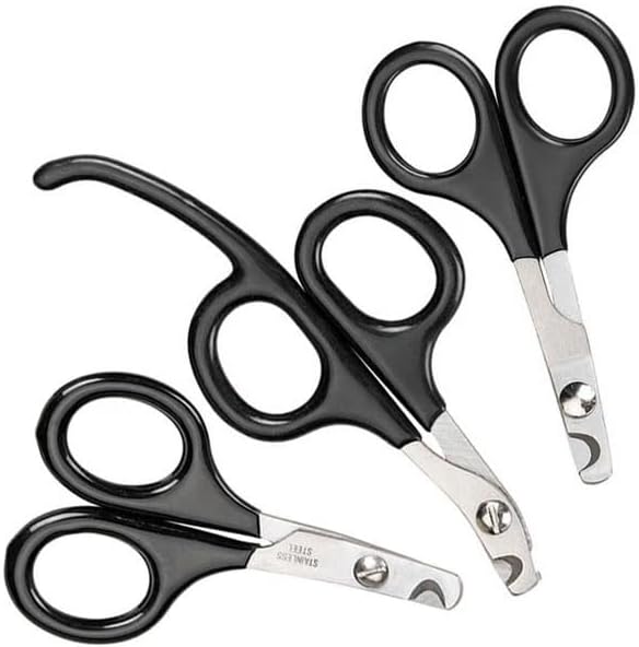 Small Pet Nail Scissors Cat & Bird Grooming Black Handles Claw Care Choose Size or Set (Full Set - All 3 Sizes)