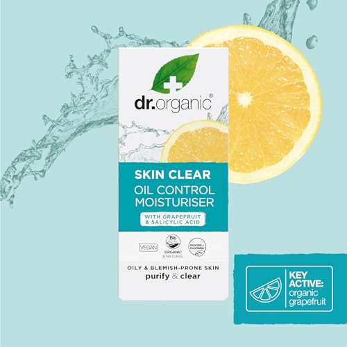 Dr Organic, Skin Clear Therapy Set, Moisturiser, Face Wash & AHA Peel, Oil & Blemish Control, Pore Reducing & Clearer Skin - Image 3