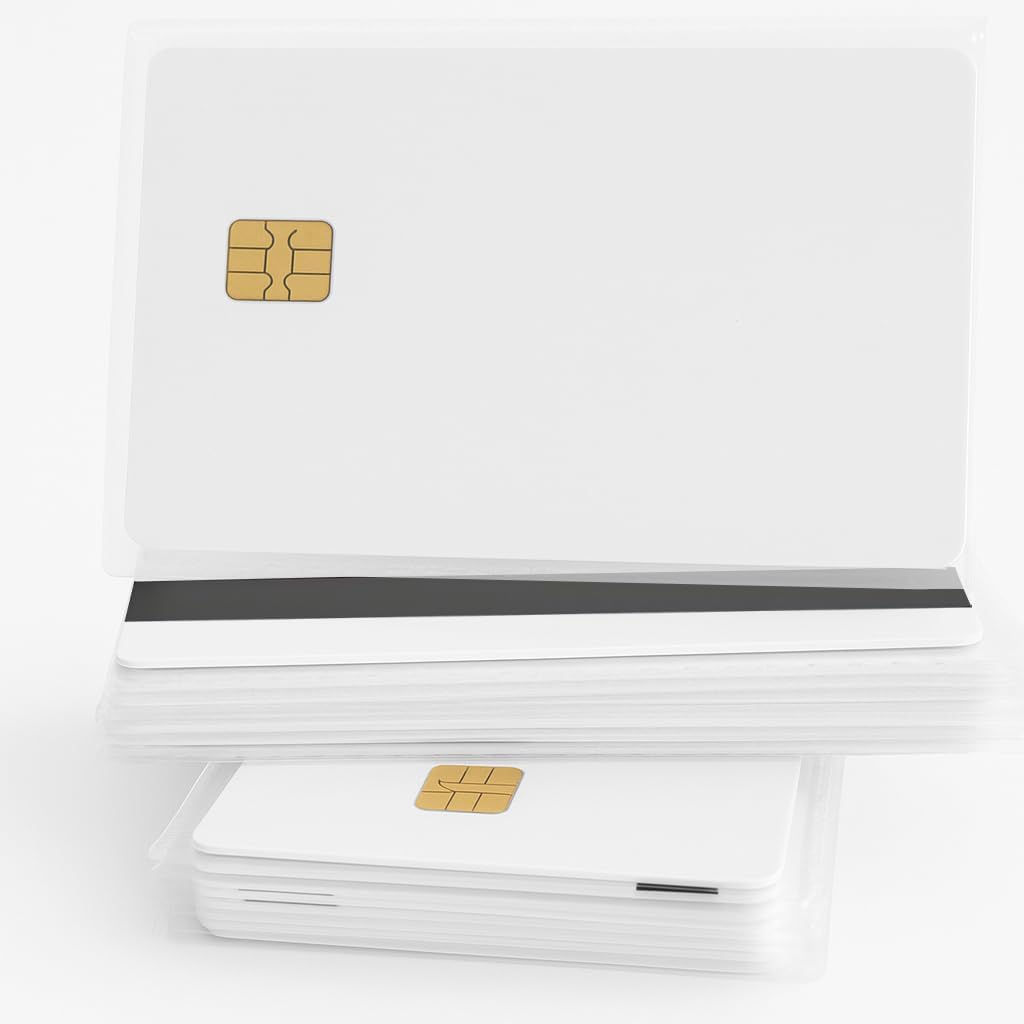 SLE4442 Smart Card with Magnetic Stripe, 2 Track HICO, Blank Credit Cards, 25 Pack