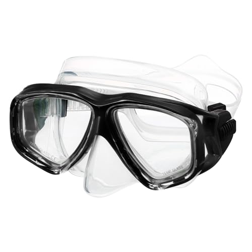 Masque de plongée anti-buée avec jupe étanche en silicone noir pour natation