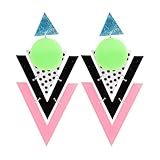 KJHBV 1par Pendientes Colgantes Geométricos para Mujer Diseño Exagerado de Triángulos Múltiples Joyería de Oreja Ligera y Cómoda Accesorio Elegante y Moderno