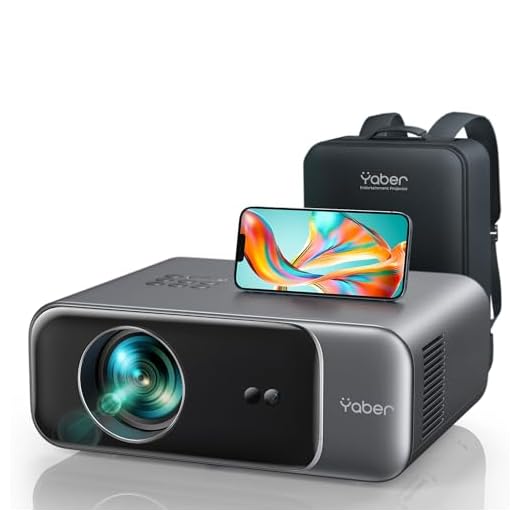 [Auto Focus] YABER Pro V9 4K Projector with WiFi 6 and Bluetooth 5.2, 500 ANSI Native 1080P Outdoor Movie Projector, Auto 6D Keystone & 50% Zoom, Home Theater Projector for Phone/TV Stick/PC
