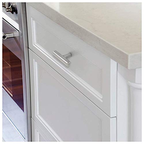 ANSIEDIO 6 Pack Stainless Steel Single Hole Kitchen Cabinet Cupboard Furniture Door Drawer Knobs T Bar Handles (50mm Length) - Image 4