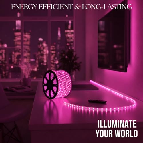Image of 5 Meter Waterproof LED Strip Light Pink | Decorative LED Rope Light, Flexible Strip Lighting, Bedroom Decoration, Party Lights, False Ceiling Decor
