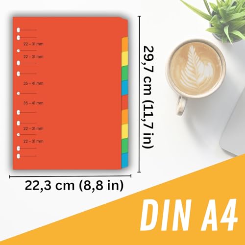 perfect line Ordner-Register DIN-A4, 10-teilig, 5er Set, Karton, Made in Germany, Blauer Engel zertifizert
