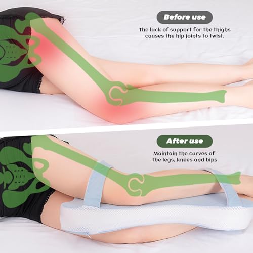 Oreiller de jambe en mousse à mémoire de forme gris pour alignement du corps - 6