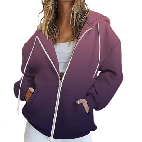 Veste de transition pour femme manche longue sweat sport à capuche zippé automne