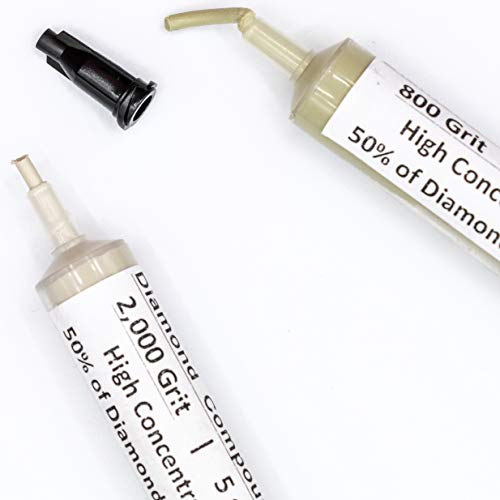 Techdiamondtools Kit Of 3 Diamond Lapping Paste Polishing Compound 800 1200 2000 Grit Lapidary Paste For Rock Glass Metal Jewelry Resin Marble With High Concentration Of Diamond Powder Usa Made #TOP4