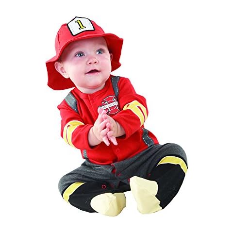 Baby Aspen Big Dreamzzz Baby Firefighter Two Piece Layette Set in Firefighter-themed Gift Box Cover