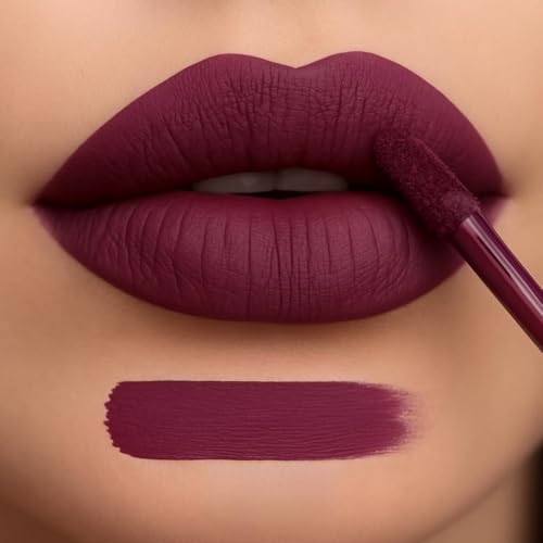 Liquid Lipstick, Plum Shade, Matte Finish