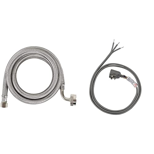 Certified Appliance Accessories Dishwasher Hose with 90 degree FGH Elbow, Water Supply Line, 6 Feet, Premium Braided Stainless Steel with PVC Core