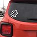 Autism Awareness Puzzle Heart Car Vinyl Decal Window Bumper Sticker, 6-Inch Wide White Design for Vehicles and Smooth Surfaces