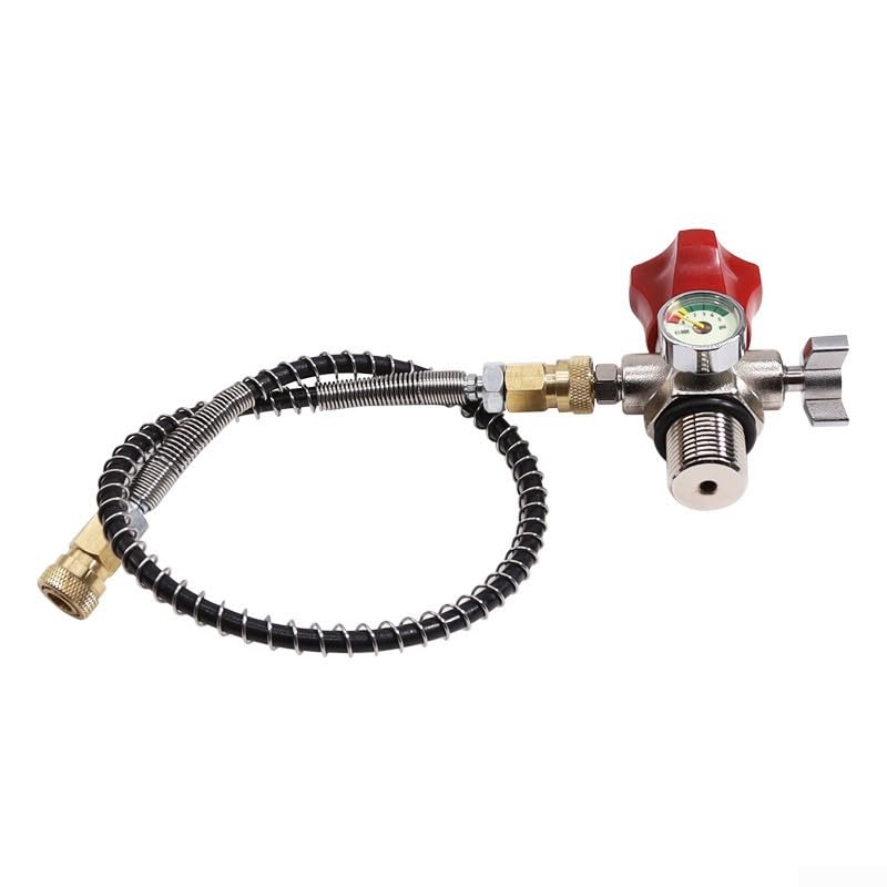 Manometro subacqueo, adattatore da G5/8 a 7/8, tubo di ricarica cilindro, doppio display luminoso, 6000 PSI ad alta precisione, per immersioni subacquee e sport acquatici all'aperto (SFC042)