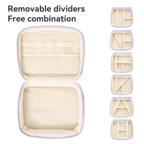 Image of WEMOL Travel Fashion Cosmetic Organizer Storage Bag, Soft Padded - Lavender